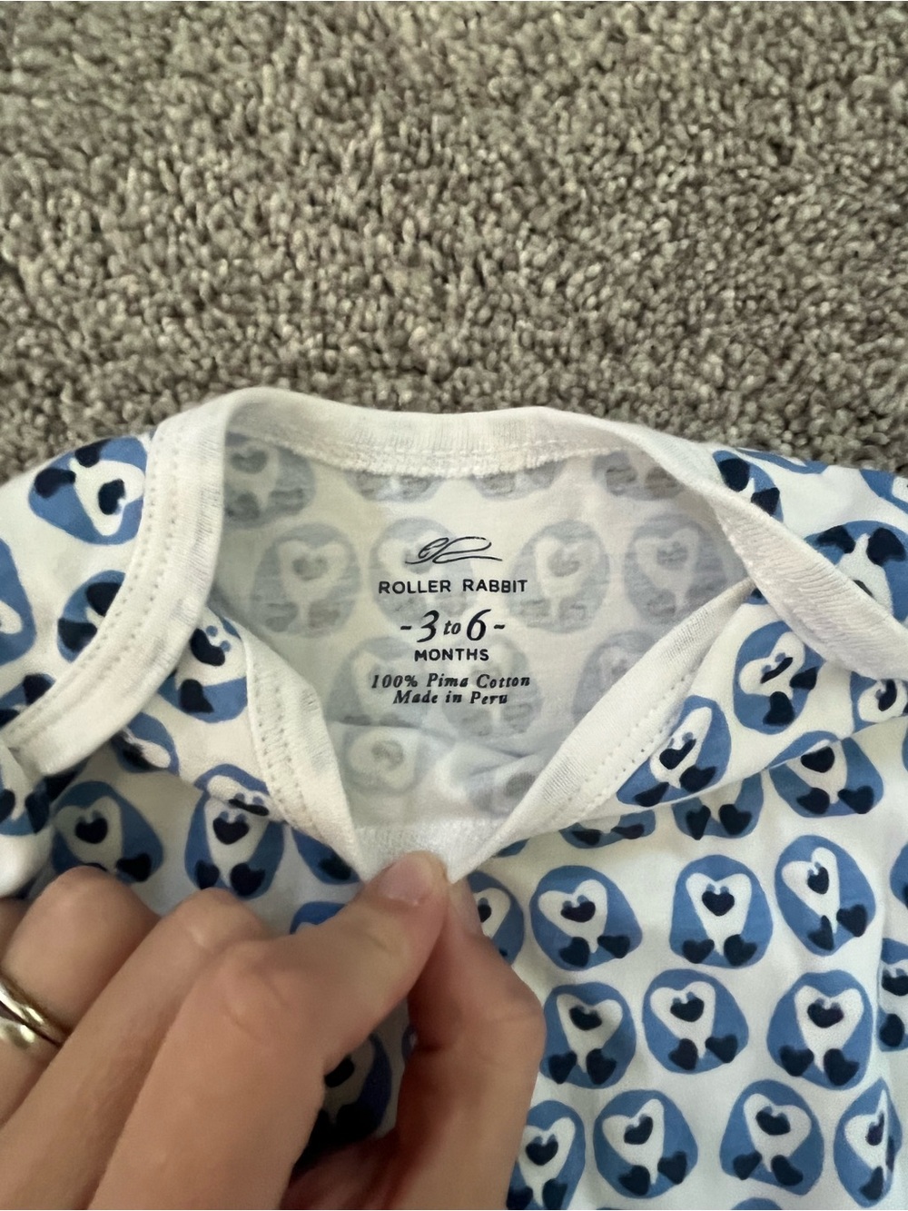 Roller Rabbit Baby Infant Bodysuit Onesie Long Sleeve 3-6 Months - Picture 3 of 4